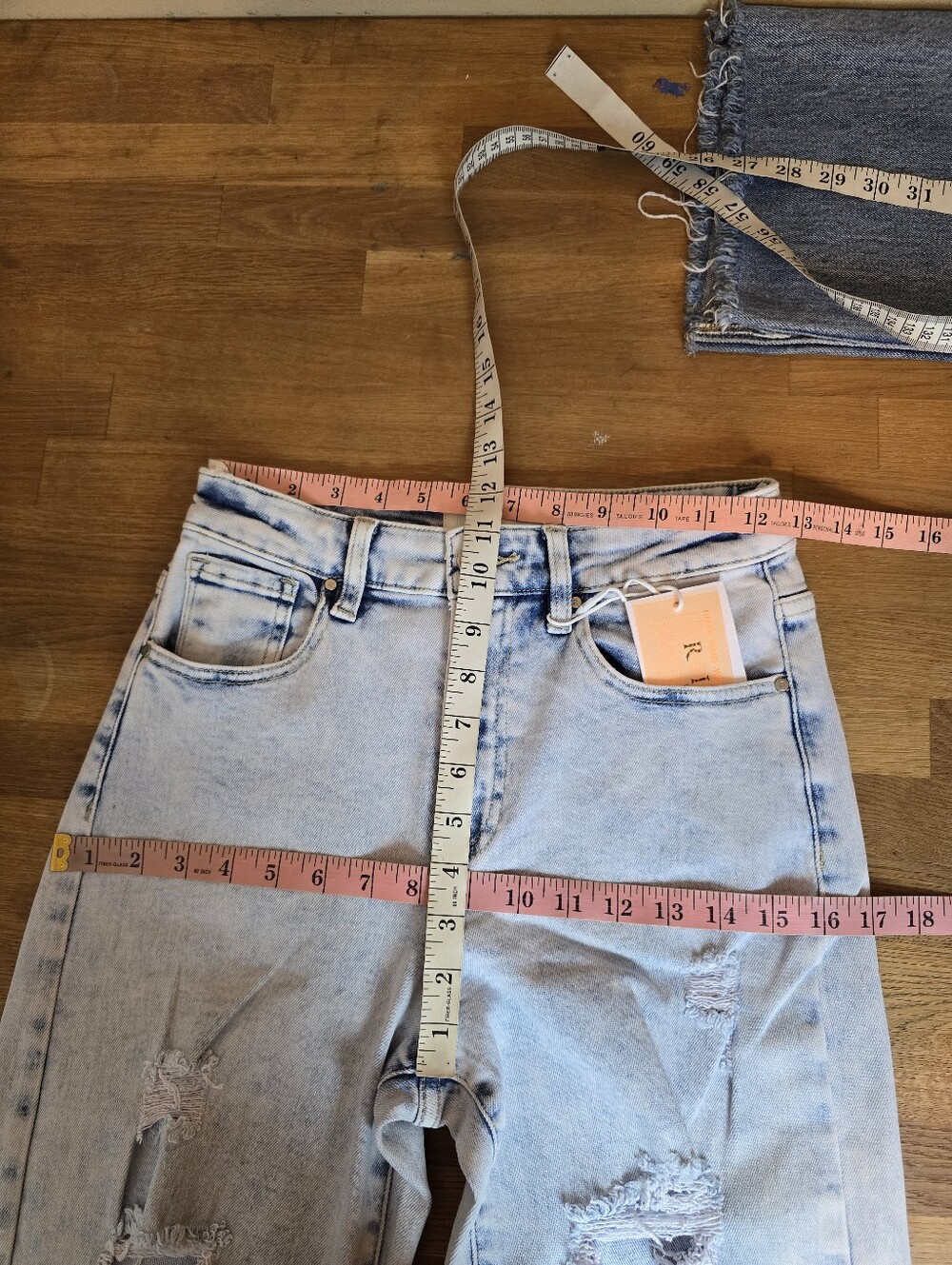 Risen Jeans Georgia - Light Wash Wide Leg Long Tall Inseam 3/26 NWT - Picture 10 of 14